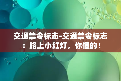 交通禁令标志-交通禁令标志：路上小红灯，你懂的！