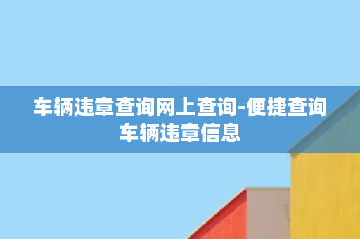 车辆违章查询网上查询-便捷查询车辆违章信息