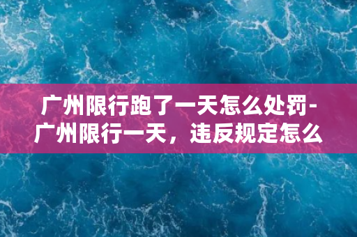 广州限行跑了一天怎么处罚-广州限行一天，违反规定怎么处理？