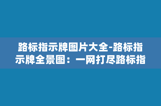 路标指示牌图片大全-路标指示牌全景图：一网打尽路标指引，助你方寸不乱