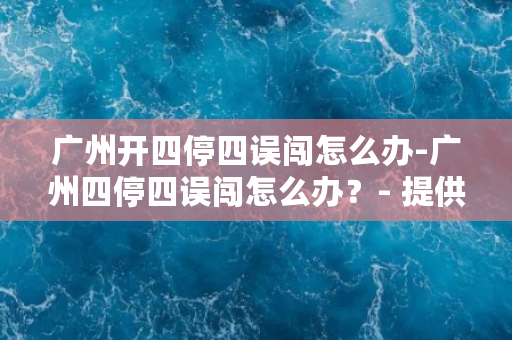 广州开四停四误闯怎么办-广州四停四误闯怎么办？- 提供实用解决方案