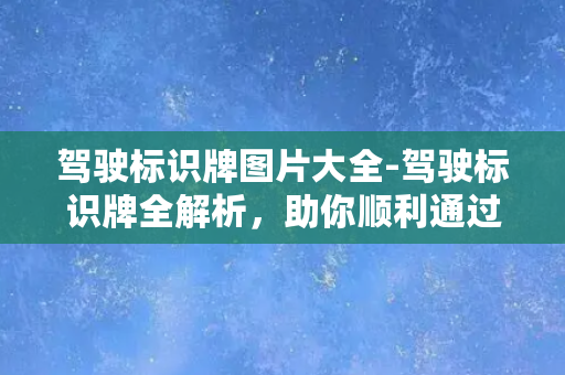 驾驶标识牌图片大全-驾驶标识牌全解析，助你顺利通过考试