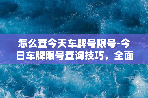 怎么查今天车牌号限号-今日车牌限号查询技巧，全面了解限行条件！