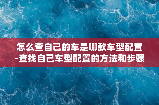 怎么查自己的车是哪款车型配置-查找自己车型配置的方法和步骤分享