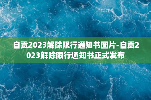 自贡2023解除限行通知书图片-自贡2023解除限行通知书正式发布