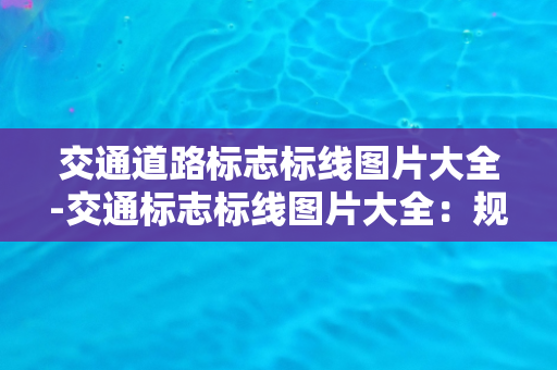 交通道路标志标线图片大全-交通标志标线图片大全：规范安全行车指南