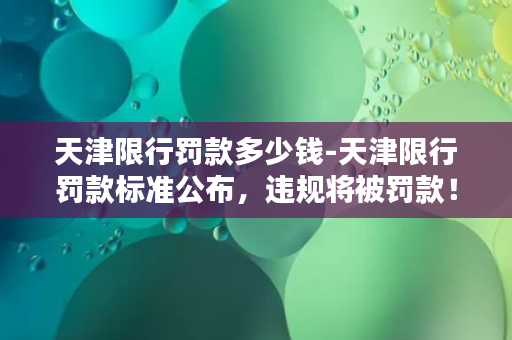 天津限行罚款多少钱-天津限行罚款标准公布，违规将被罚款！