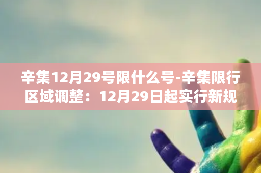 辛集12月29号限什么号-辛集限行区域调整：12月29日起实行新规定