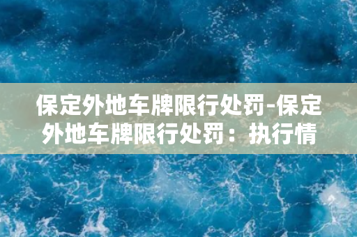 保定外地车牌限行处罚-保定外地车牌限行处罚：执行情况与影响分析