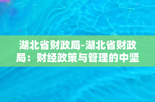 湖北省财政局-湖北省财政局：财经政策与管理的中坚力量