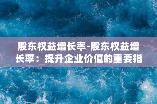 股东权益增长率-股东权益增长率：提升企业价值的重要指标